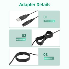 FITE ON USB Charging Cable Compatible with Water Flosser, Portable Cordless Oral Irrigator Replacement Cable, Compatible with Nicefeel VAVA BESTOPE Anjou Palotix Zerhunt