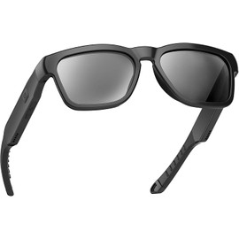 OhO sunshine Gafas de Seguridad, Gafas Bluetooth sobre la Oreja con micrófono Integrado para Escuchar música y Llamadas telefónicas, tecnología UV400 con Bloqueo de luz Azul (Black - Black Lens)