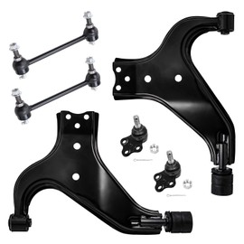 Detroit Axle - 6pc Front End Suspension Kit for 96-04 Nissan Pathfinder, 97-03 Infiniti QX4, 2 Lower Control Arms 2 Ball Joints 2 Sway Bars 1997 1998 1999 2000 2001 2002 2003 Replacement