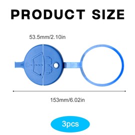 3 Pcs Replacement Car Washer Bottle Cap, Universal Blue Plastic Windshield Washer Reservoir Cap, Automobile Washer Wiper Cleaning Fluid Bottle Cover for Peugeot 2008 3008 01 307 308 408 508L