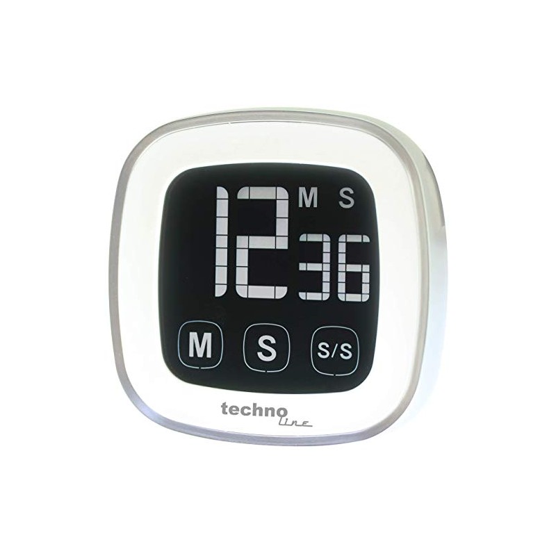 Technoline Count Down Timer, Silver, 7.6 x 2.5 x 7.6