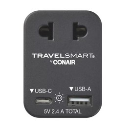 Conair European Plug Travel Adapter with 2USB, Power Plug Charger for US to  Europe