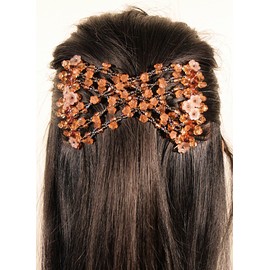 Mebella Women/Ladies Magic Hair Clips Hair Accessory Stretchy EZ Double Comb Different Hair Styles - Brown