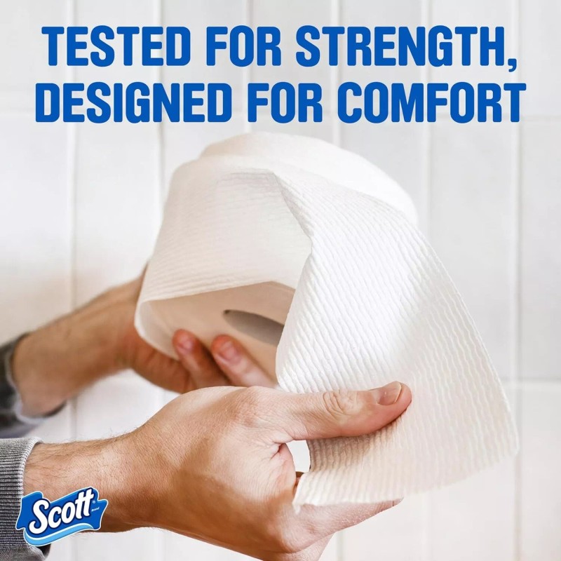 SCOTT Comfortplus Toilet Paper, 12 Double Rolls, 231 Sheets per