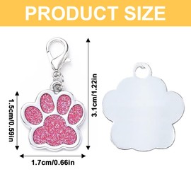 UEAVOID Pack of 10 Enamel Charms Pendant Cat Dog Paw Carabiner Key Chain Glitter Jewellery Findings for DIY Jewellery Making Necklace Bracelet