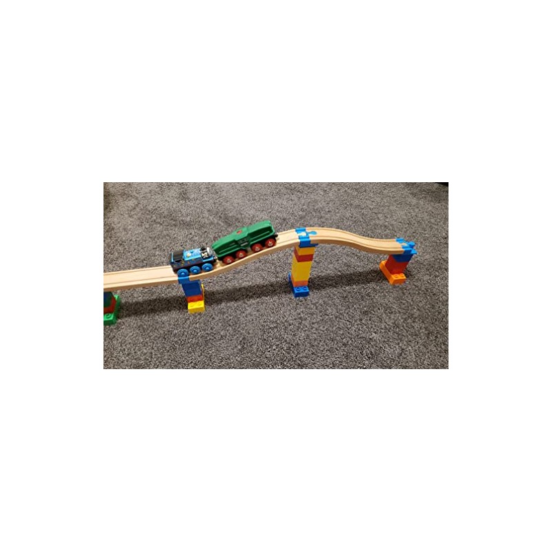 SpeedFreakCNC 5pc Duplo Bricks to Brio Compatible Wooden Train Track