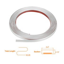 HARFINGTON Peel and Stick Molding Trim 10ft x 0.4" Flexible Wall Trim Self Adhesive PVC Wall Corner Gap Sealing Trim for Wall Ceiling Floor Cabinet Tile Edge Mirror Frame, Matte Silver