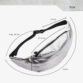 Aizgalxor 80s Women Silver Waist Pack with Sweatband Sets, 90s Men Fashion PU Leather Fanny Pack, Retro Party Waist Bag, Hip Bag for Fitness, Running and Traveling