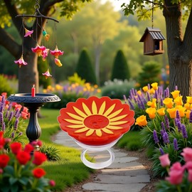 Yellow Hummingbird Feeder,Creative Portable Feeding Water Tool Bird Accessories Plastic with Ring Handheld Birds Water Feeder Wild Bird Feeders