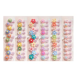 60Pcs Baby Clips, Small Alligator Hair Clips, Baby Barrettes for Fine Bair, Mini Fruit Animal Flower Hair Clips Set, 4-6 Years Girl Cute Hair Accessories (Flower)