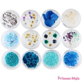 Princess-style Herbarium Ballpoint Pen Kit, Hobby, Crafts, Beads, Accessory Parts, Accessory Kit, Flower Material, Set of 4 (Marine)