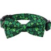 St.Patrick's Day Dog Collar with Removable Cute Bow Tie Adjustable