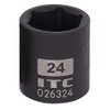 ITC 1/2-Inch Drive, 24mm, Regular, 6 Point, Metric Impact Socket,