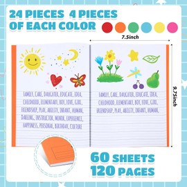 Henoyso 24 Pcs 120 Pages Primary Composition Notebooks K-2 9 3/4 x 7 1/2 Inch Journals Primary Journals Blank Books for Kids to Write Stories Kindergarten (Colorful)