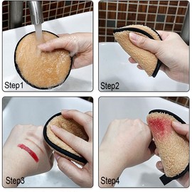 frymmx Soft Reusable & Washable Microfiber Makeup Remover Pads - 4 Pack for All Skin Types, Removes Heavy Makeup, Chemical Free Facial Cleansing Cloths