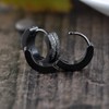 Stayoung Jewellery 2pcs Frosted Stainless Steel Mens Huggie Hinged Hoop