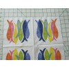 IHR Two Decorative Luncheon Napkins for Decoupage "Hand Stamped Fish"