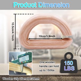 J Bryant Pull Up Assistance Resistance Bands Handles, Unique Wooden Versatile Exercise Handles with Grip Tape For Home Fitness Full-Body Workouts