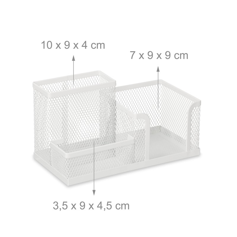 Relaxdays Desk Organiser 3 Compartments Mesh Design H 10 x