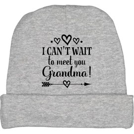 inktastic I Can't Wait to Meet You Grandma Baby Announcement Baby Beanie Hat Large Heather Grey 3e098
