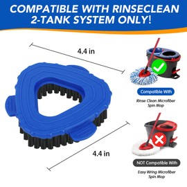 Spin Mop Scrub Brush Head Replacement for O Cedar RinseClean 2 Tank System – O ceda Scrub Brush Attachment 2 Pack, Oceda Scrubber Mop Head for Floor Cleaning, Perfect for Bathroom, Kitchen, and Tile