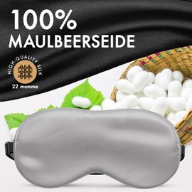 liebesfreunde® Eye Mask Made of 100% Real Silk - Comfortable & Soft - Sleeping Mask for Men and Women - Blindfold, Black