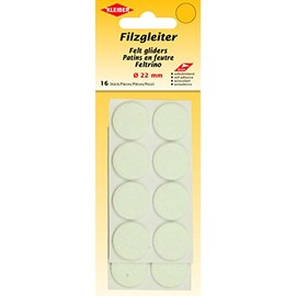 Kleiber Felt Gliders, White, 22mm