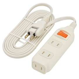 Ohm Electric HS-TP32SW22 00-1681 Power Strip with 3 Outlets with Central Switch 6.6 ft (2 m)