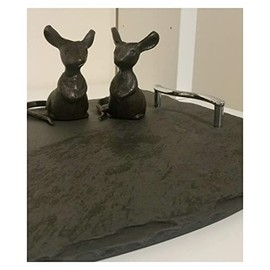 Pair of cast iron mice 'Paws Together' - great fun for a cheese board or decorative accessory!