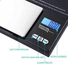 Weigh Gram Scale Digital Pocket Scale,1000g x 0.1g,Digital Grams Scale, Food Scale, Jewelry Scale Black, Kitchen Scale