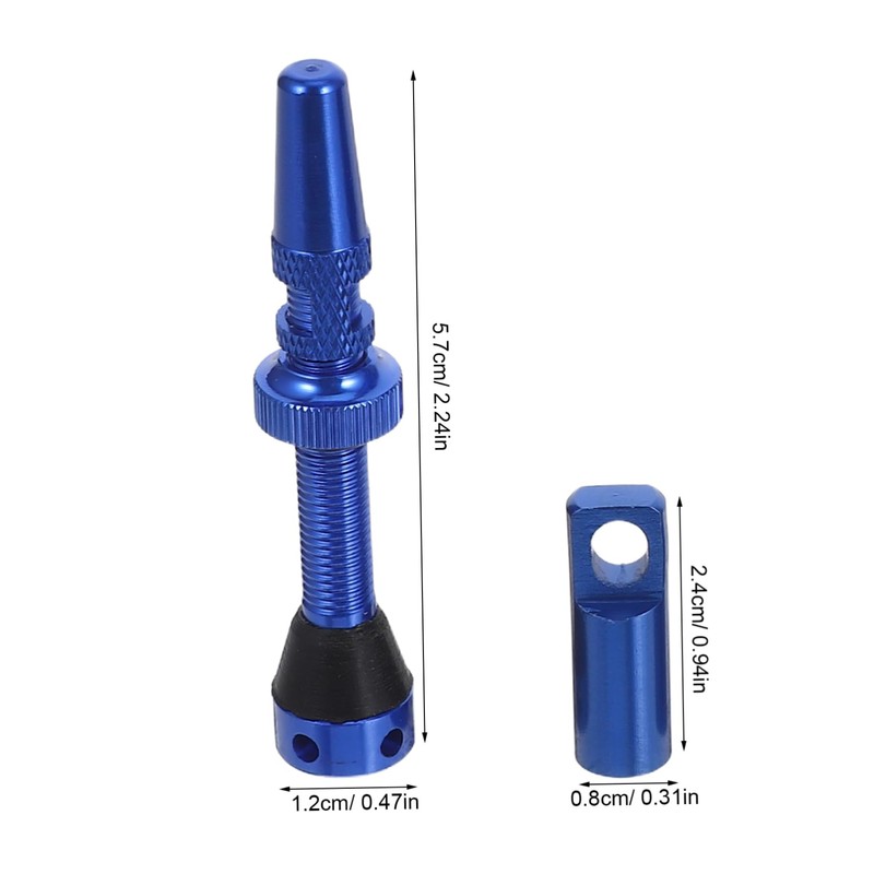BIUDECO 4pcs Tubeless Tire Valve Stems Blue with Core Remover
