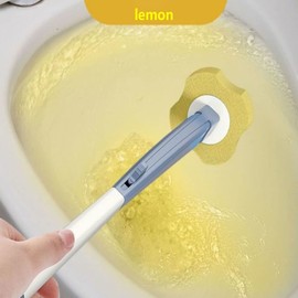 ChuangChi Disposable Toilet Brush Replacement Head Toilet Brush Disposable Refill Heads Disposable Replacement Head for Toilet Brush (Lemon Fragrance) Pack of 30