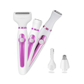 Bikini Trimmer für Frauen Schamhaare, 5in1 elektrischer Damen Rasierer Trimmer für Bikinizone Achselbein Arm Körper Gesichtshaare und Augenbrauen Eletctric Rasierer, Wiederaufladbar Wasserdicht