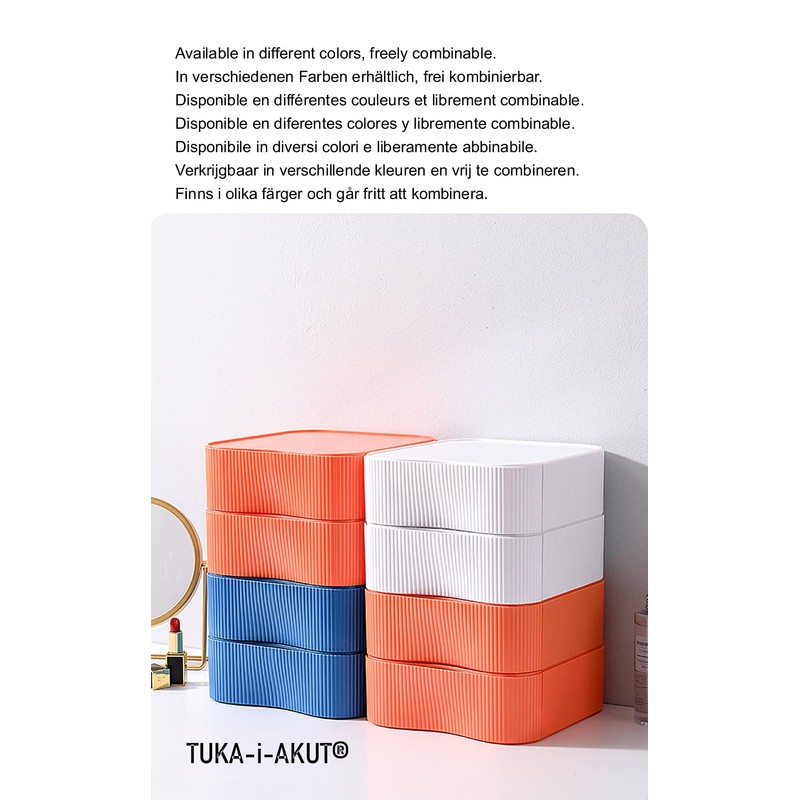 TUKA-i-AKUT TKD8610 Stackable Desktop Organiser Drawer Box Freely Combinable Desk
