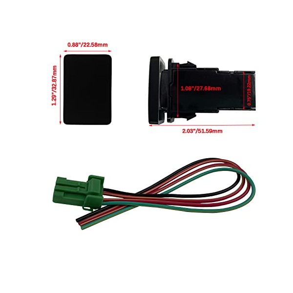 BACAUTOPARTS Blue Led Rear Lights Push Button Switch for Toyota
