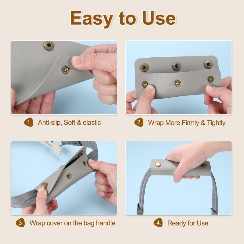 sourcing map 4Pcs Handbag Handle Cover, PU Leather Luggage Handle