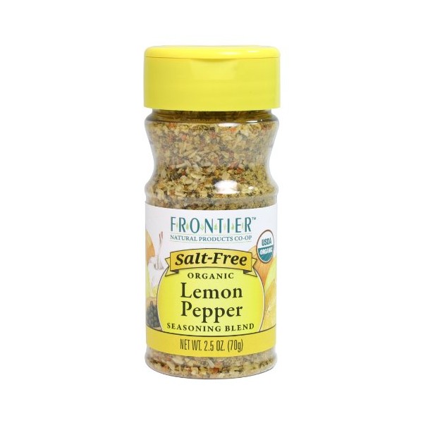 Frontier Salt Free Organic Seasoning, Lemon Pepper, 2.5 Ounce