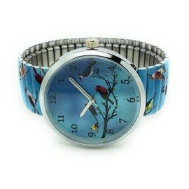 VERSALES Butterfly Bird Owl Ladybug Bee Theme Women's Novelty Elegant Stretch Elastic Band Analog Quartz Fashion Watch Varsales (Bird Design 4 Songbird)