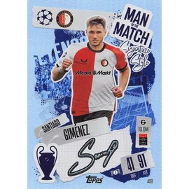 Match Attax 2024 2025 Santiago Gimenez Man of The Match Trading Card