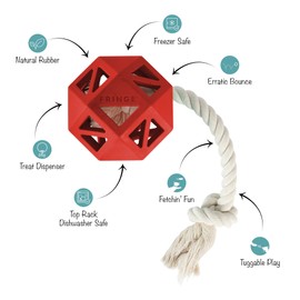 Fringe Studio "Pull My Way RED Rubber Dog Toy, Pet Shop Collection (518031)