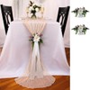 EVALYN EVE Beige Table Runner Cheesecloth Table Runner with 2