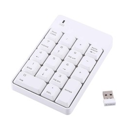 VBESTLIFE Wireless USB Numeric Keypad 2.4GHz Wireless 18 keys Numpad Number Key Pad for Laptop PC(White)