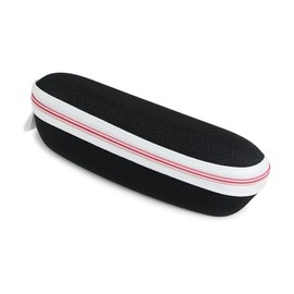 テーシーケース メガネケース おしゃれ ガジェットポーチ ハード ケース ファスナー式 EVA ナイロン ブラック LM-70081-2