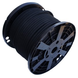 1/2" x 250' Black Shock Bungee Rubber Rope Cord - Woven Jacketed