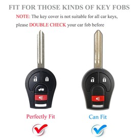 YALNORVA for Nissan Key Fob Cover, TPU Key Fob Case Cover Fits for Nissan NV200 Sentra Versa Juke Rogue Cube Titan Armada Cube Frontier Infiniti Car Accessories Smart Key Holder, White