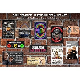 Tin Signs Funny Bavarian Saying "Ware Beauty Kimmd ned." Decorative Humour Dialect Door Sign Bavarian Munich Metal Sign Funny Gift for Birthday or Christmas 28 x 12 cm