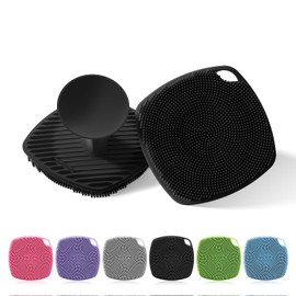 ARIOSOX Silicone Body Scrubber, Gentle Texture Exfoliating Body Scrubber for Men and Women On Sensitive Skin, Soft Scrubber Produces Rich Form and Builds Up Lather, Getting a Deep Skin Clean (Black)