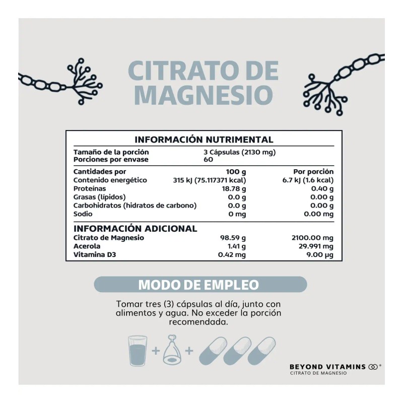 Citrato Magnesio 2100mg Acerola Vitamina Suplemento Alimenticio Magnesium Citrate Vitaminas