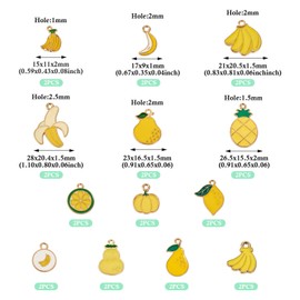 Boutigem - Colgantes de frutas esmaltadas con forma de fruta y metal para colgar, bonito adorno para manualidades, joyería, Esmalte, No es una piedra preciosa