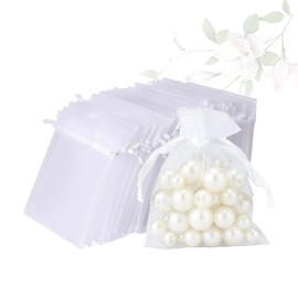 Nannlia 30 Piece Organza Drawstring Bag, 7.9 x 11.8 inches (20 x 30 cm), Small Wrapping Bag, Transparent, Present, Sachet, Plain, Sachet, Petite Gift, Wedding, Birthday, Mother's Day